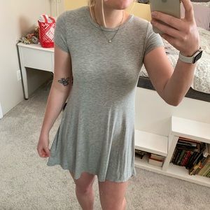 Short Sleeve Heather Gray T-Shirt Dress